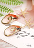 Boho Earrings, Dangle Earrings, Starfish Shell Cowrie White Gold